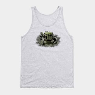 Rustic Farming Green Vintage Farm Tractor Tank Top